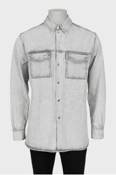 Men's denim shirt with buttons