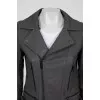 Grey leather biker jacket
