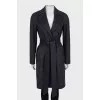 Wrap coat made of wool and cashmere