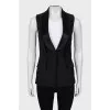 Black waistcoat with satin lapels