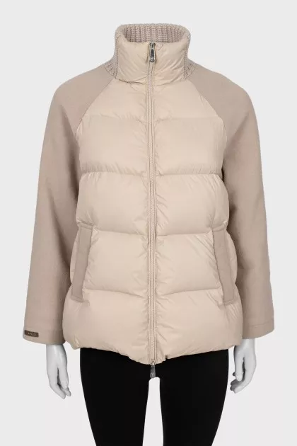 Fitted jacket with a high neck