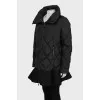 Quilted A-line down jacket in black