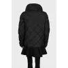 Quilted A-line down jacket in black
