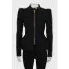 Fitted jacket with accent shoulders