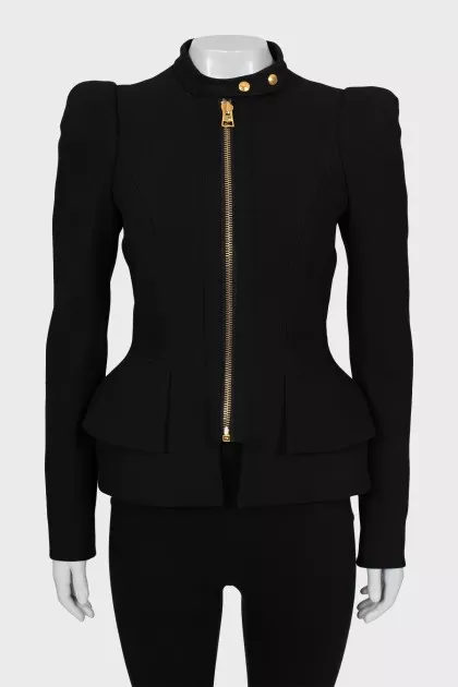 Fitted jacket with accent shoulders