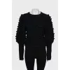Cropped sweater with voluminous sleeves