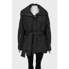 Fitted down jacket with belt