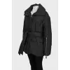 Fitted down jacket with belt