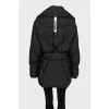 Fitted down jacket with belt