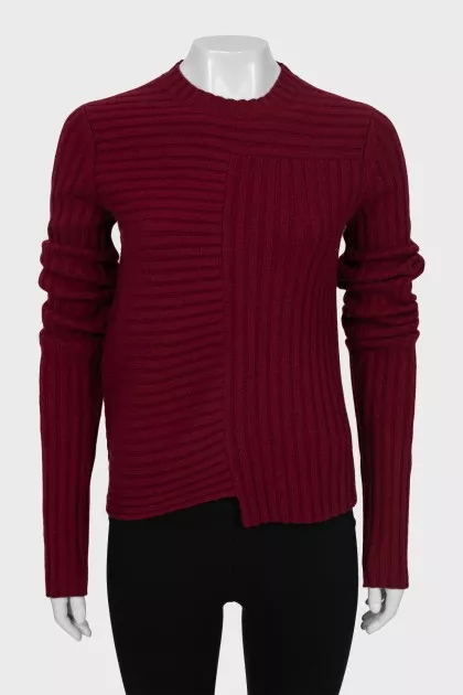 Burgundy Ribbed Sweater