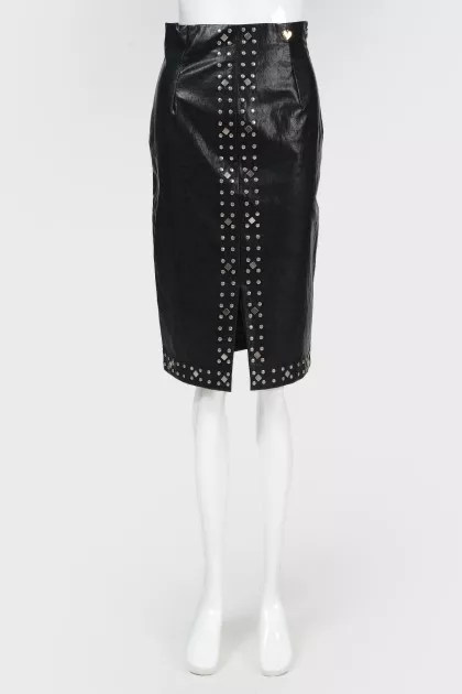 Leather pencil skirt