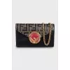 Leather bag with golden logo
