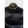 Leather bag with golden logo