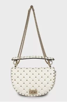 Leather bag with golden studs