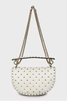 Leather bag with golden studs