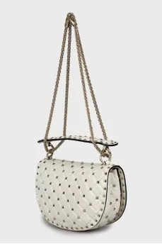Leather bag with golden studs