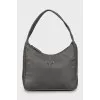 Textile shoulder bag with logo