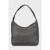 Textile shoulder bag with logo