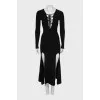 Ribbed dress with lacing