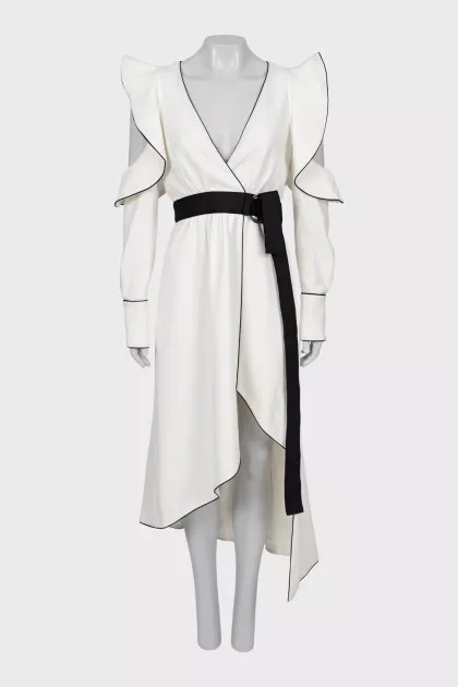 Black and white wrap dress