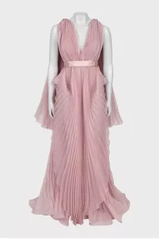 Pleated Maxi Dress With Tag