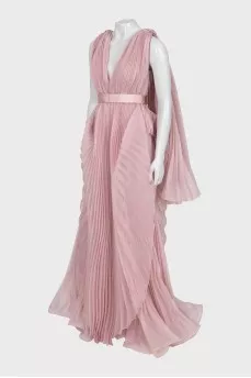 Pleated Maxi Dress With Tag