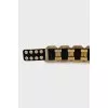 Suede belt with gold decor