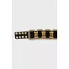 Suede belt with gold decor