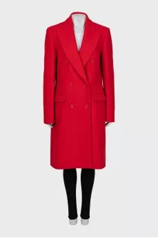 Red double-breasted coat