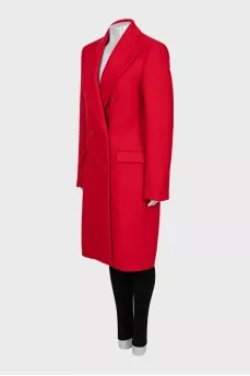 Red double-breasted coat