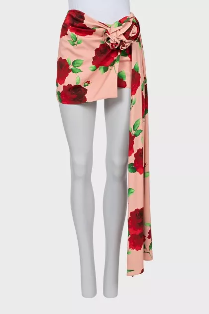 Floral Print Mini Skirt