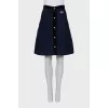 A-line skirt with suede inserts