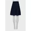 A-line skirt with suede inserts