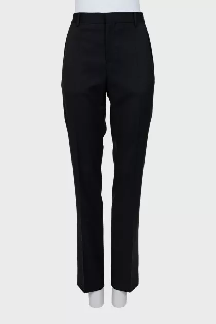 Black wool trousers