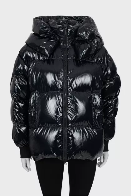 Quilted down jacket in dark blue