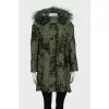 Wool parka with fox fur