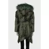 Wool parka with fox fur