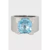 White gold ring with diamonds