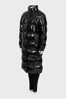 Patent leather straight cut down jacket