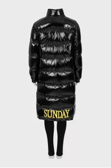 Patent leather straight cut down jacket