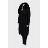 Wool coat with fur on the lapels