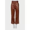 Cropped Leather Palazzo Pants