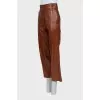 Cropped Leather Palazzo Pants