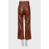 Cropped Leather Palazzo Pants