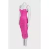 Dress with draping decorated with rhinestones