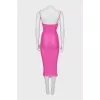 Dress with draping decorated with rhinestones
