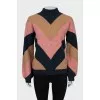 Printed turtleneck sweater