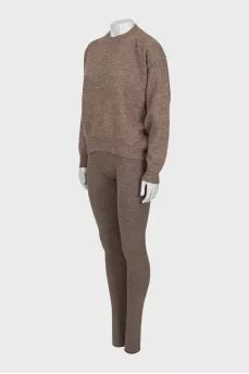 Knitted suit made of wool and alpaca