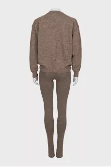 Knitted suit made of wool and alpaca