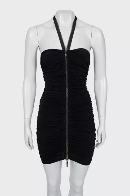 Mini Dress with Draped Zip
